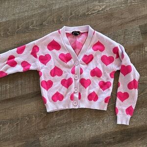 Girls heart cardigan